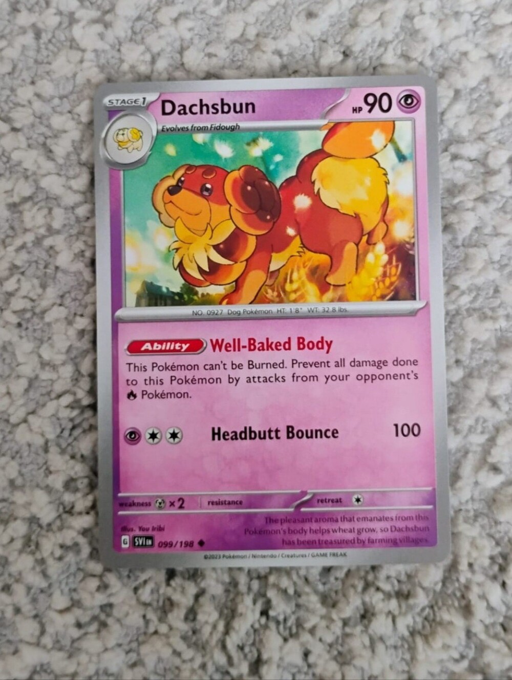POKEMON TCG Card Dachsbun Paldean Fates 039/091 PZ
